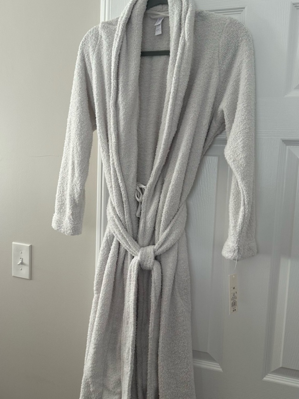 stars above Light Gray Plush Robe